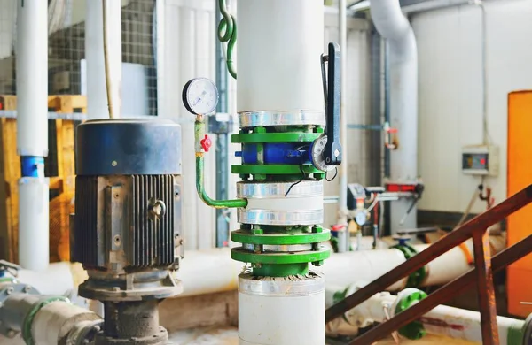Barometers Industrial City Water Treatment Boiler Room Technology Chemistry Heating — Fotografia de Stock