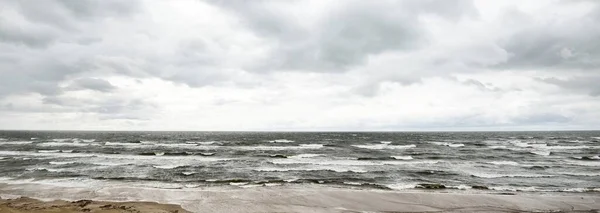 Baltic Sea Dramatic Sunset Clouds Thunderstorm Waves Close Epic Seascape — Stock Photo, Image