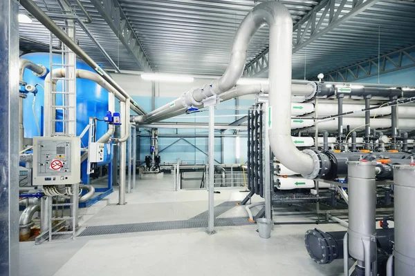Reverse Osmosis Industrial City Water Treatment Station Wide View Hall — Stock Photo, Image