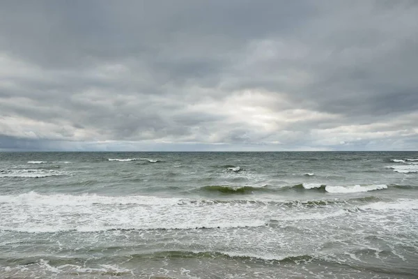 Baltic Sea Storm Dramatic Sky Dark Glowing Clouds Waves Water — Photo