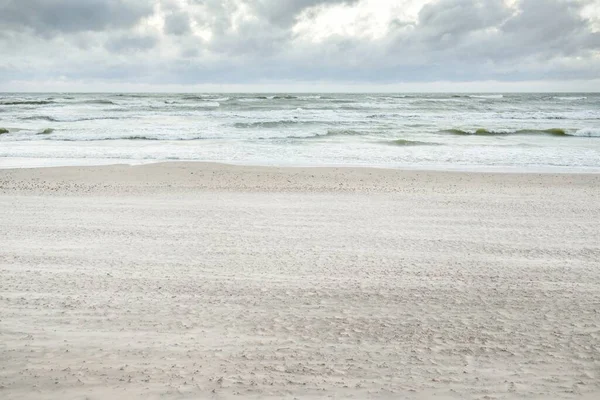 Costa Mar Báltico Dunas Areia Após Tempestade Pôr Sol Céu — Fotografia de Stock