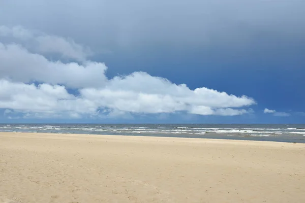 Baltic Sea Shore Sunny Day Beach Sand Dunes Dramatic Sky — Stock Photo, Image