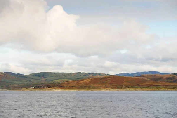 Dramatic Sky Rocky Shores Hills Valleys Rothesay Scotland Panoramic View — Stockfoto