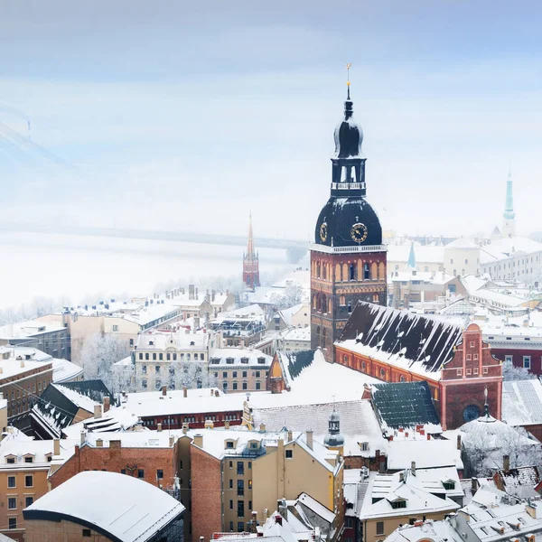 Vista Aerea Panoramica Della Città Vecchia Riga Del Fiume Daugava — Foto Stock
