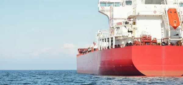 Velká Červená Nákladní Loď Ropná Chemická Tanker 184 Délka Plachtění — Stock fotografie