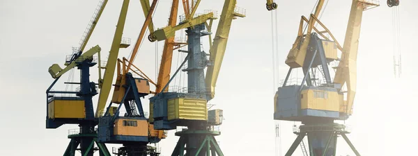 Modern Coal Terminal Riga Latvia Cranes Close Baltic Sea Freight — Stock Photo, Image