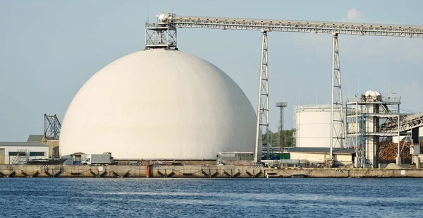 Нове Сховище Хімічних Добрив Вантажному Портовому Терміналі Балтійське Море Латвія — стокове фото