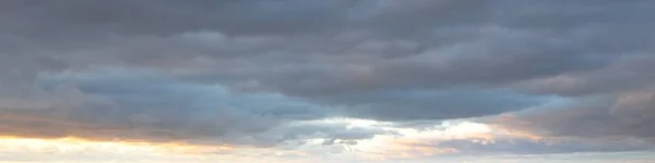 Dark Ornamental Clouds Dramatic Sky Epic Storm Cloudscape Panoramic Image — Stock Photo, Image