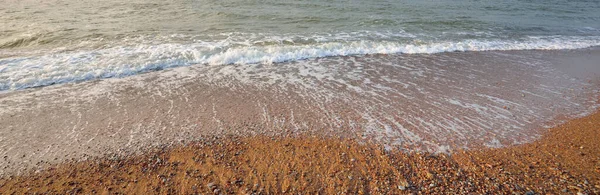 Baltic Sea Shore Sand Dunes Sunset Soft Sunlight Waves Water — Fotografia de Stock