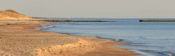 Rivage Sablonneux Plage Dunes Sable Mer Baltique Coucher Soleil Gros — Photo