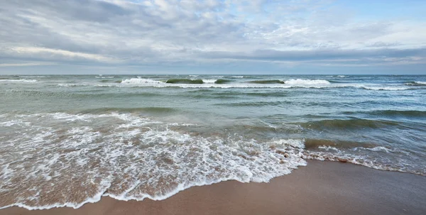 Vue Panoramique Sur Mer Baltique Depuis Rivage Sablonneux Dunes Ciel — Photo