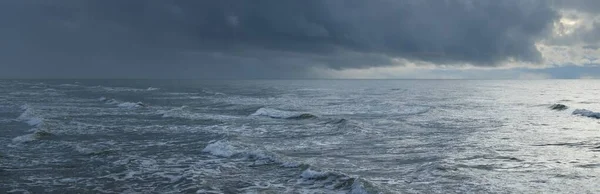 Baltic Sea Storm Sunset Picturesque Panoramic Scenery Seascape Nature Environment — стокове фото