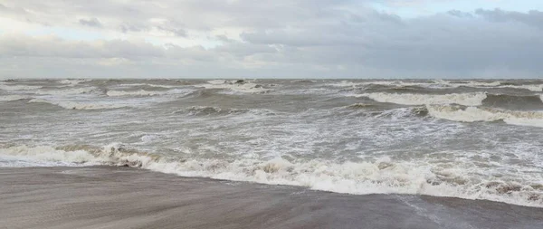 Baltic Sea Storm Sunset Picturesque Panoramic Scenery Seascape Nature Environment — Fotografia de Stock