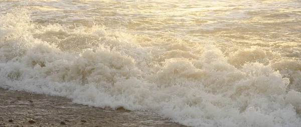 Baltic Sea Shore Storm Sunset Soft Sunlight Water Surface Texture — Photo