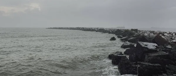 Vue Panoramique Sur Mer Baltique Depuis Rivage Sablonneux Promenade Vers — Photo