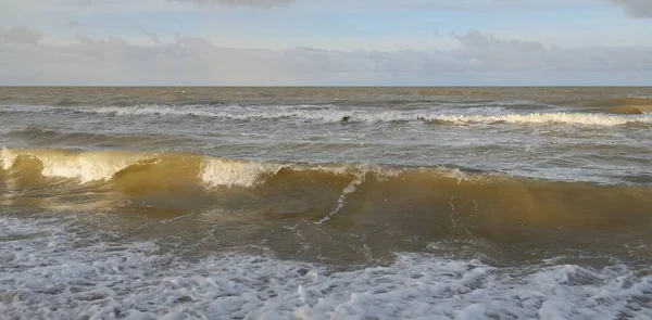 Blick Auf Die Ostsee Von Einem Sandigen Ufer Sanddünen Dramatischer — Stockfoto