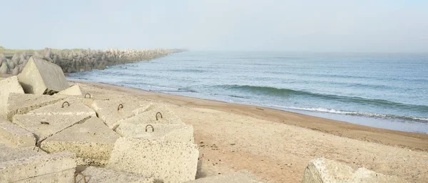 Vista Panorámica Orilla Del Mar Báltico Una Niebla Amanecer Playa —  Fotos de Stock
