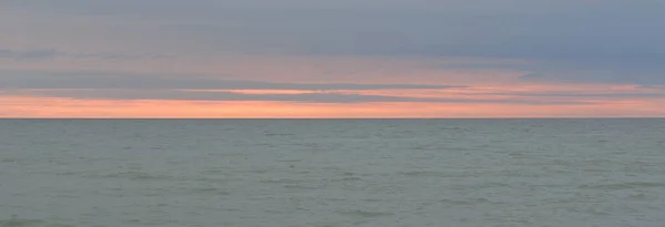 Dramatic Sunset Sky Baltic Sea Storm Panoramic View Soft Sunlight — Stock Photo, Image