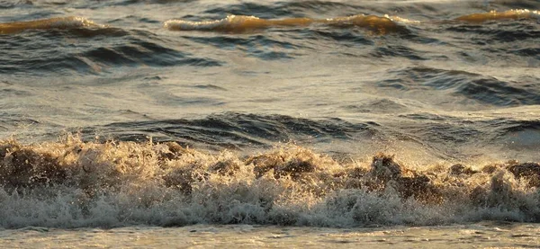 Mar Báltico Después Tormenta Puesta Sol Luz Solar Suave Textura —  Fotos de Stock