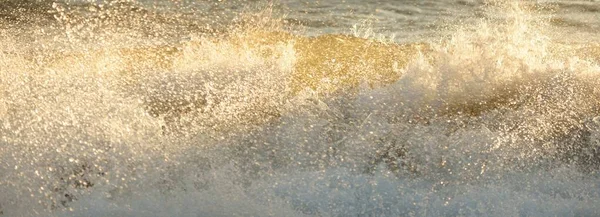 Baltic Sea Shore Storm Sunset Soft Sunlight Water Surface Texture — Stock Photo, Image