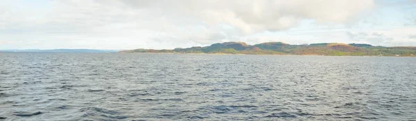 Dramatic Sky Rocky Shores Hills Valleys Rothesay Scotland Panoramic View — Fotografia de Stock