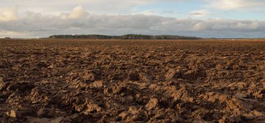 Tarım tarlası, toprak dokusu. Tarım ve gıda endüstrisi, alternatif üretim, gübre, sulama, çevresel hasar ve koruma kavramları