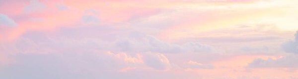 Clear blue sky with glowing clouds. Soft sunlight. Dramatic cloudscape. Concept art, meteorology, heaven, peace, graphic resources, picturesque panoramic scenery