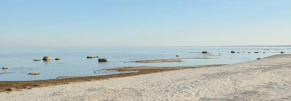 在阳光明媚的日子 波罗的海海岸 晴朗的天空 Idyllic景观 生态旅游 — 图库照片