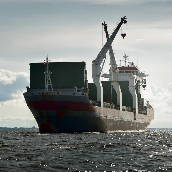 Large Modern General Cargo Crane Ship 142 Meters Length Sailing — Stock Photo, Image