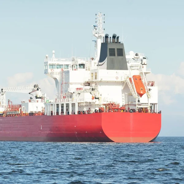 Groot Rood Vrachtschip Olie Chemische Tanker 184 Meter Lengte Varen — Stockfoto