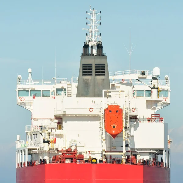 Velká Červená Nákladní Loď Ropná Chemická Tanker 184 Délka Plachtění — Stock fotografie