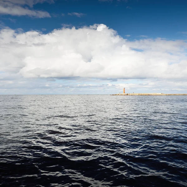 Baltic Sea Sunset Dramatic Blue Sky Storm Ornamental Cumulus Clouds — Stock Photo, Image