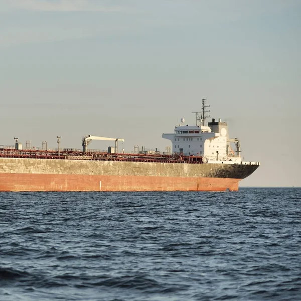 Large Cargo Ship Chemical Tanker 184 Meters Length Sailing Open Stock Picture