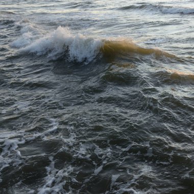 Deniz suyu yüzeyi dokusu. Yumuşak güneş ışığı. Panoramik görüntü, grafik kaynaklar. Doğa, çevre kavramları