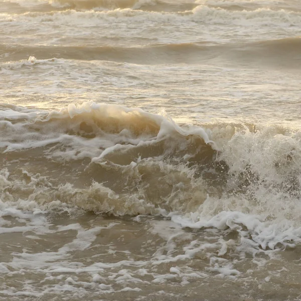 Baltic Sea Shore Storm Sunset Soft Sunlight Water Surface Texture — Photo