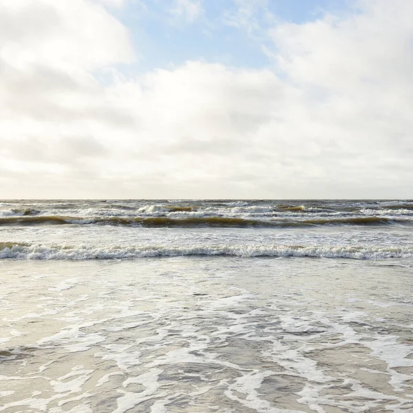 Vista Panorâmica Mar Báltico Partir Costa Arenosa Dunas Areia Céu — Fotografia de Stock