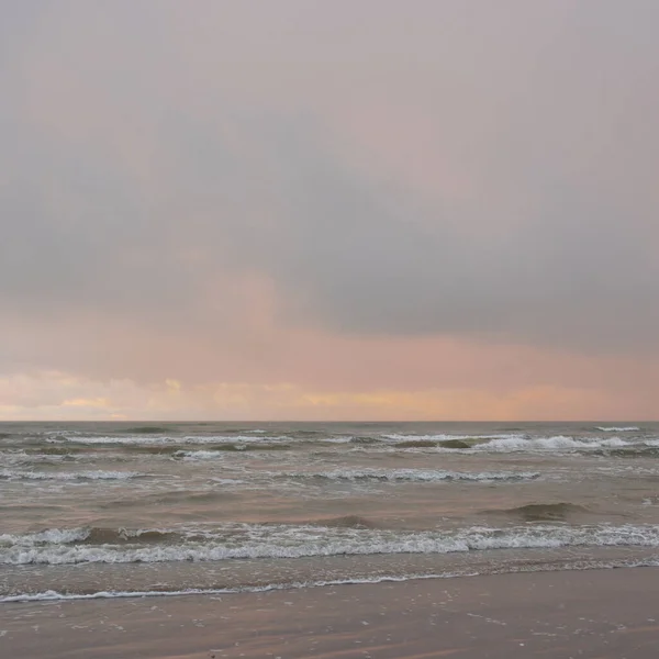 Baltic Sea Storm Sunset Picturesque Panoramic Scenery Seascape Nature Environment — стокове фото