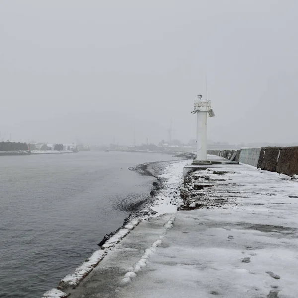 Mer Baltique Après Tempête Terminal Portuaire Fret Port Pêche Communications — Photo