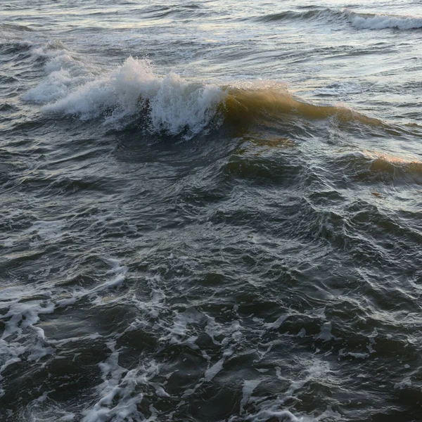 Deniz suyu yüzeyi dokusu. Yumuşak güneş ışığı. Panoramik görüntü, grafik kaynaklar. Doğa, çevre kavramları