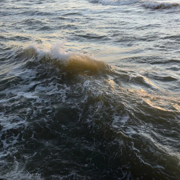 Struktura Povrchu Mořské Vody Měkké Sluneční Světlo Panoramatický Obraz Grafické — Stock fotografie