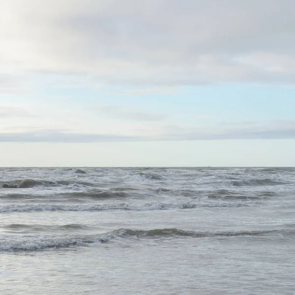 Baltic Sea Storm Soft Sunset Light Dramatic Glowing Clouds Seascape —  Fotos de Stock