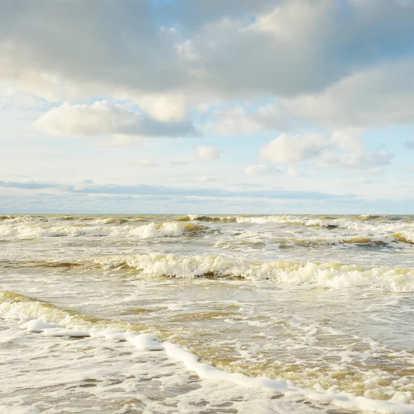 Panoramic View Baltic Sea Sandy Shore Sand Dunes Clear Sky — 스톡 사진