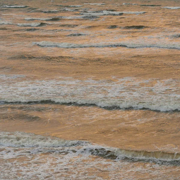 Sea Water Surface Texture Waves Sphales Storm Soft Sunlight Panoramic — Stock fotografie