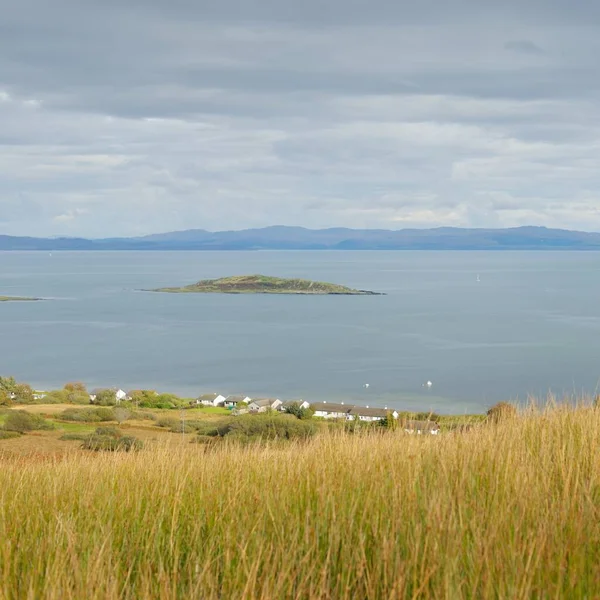 Mountain Peaks Valleys Hills Jura Island Panoramic View Dramatic Sky — Photo