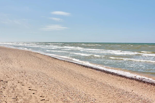 Pobřeží Baltského Moře Slunečného Dne Pohled Písečných Písečných Dun Pláži — Stock fotografie