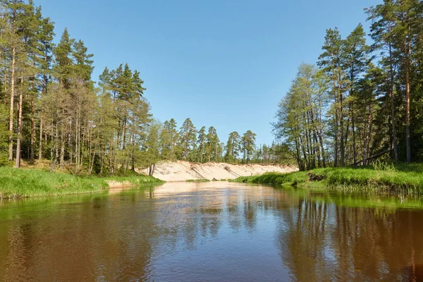 Panoramic View Irbe River Kurzeme Latvia Sandy Shore Beach Majestic — Stock Photo, Image