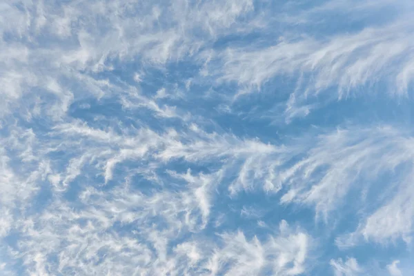 Cielo Azul Claro Después Tormenta Brillantes Nubes Cirros Luz Suave — Foto de Stock