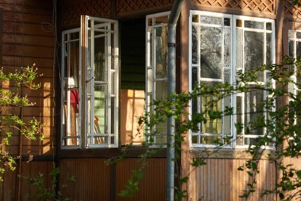 Modernes Holzhaus Außen Klassische Bautraditionen Tourismus Urlaub Home Office Immobilienentwicklung — Stockfoto