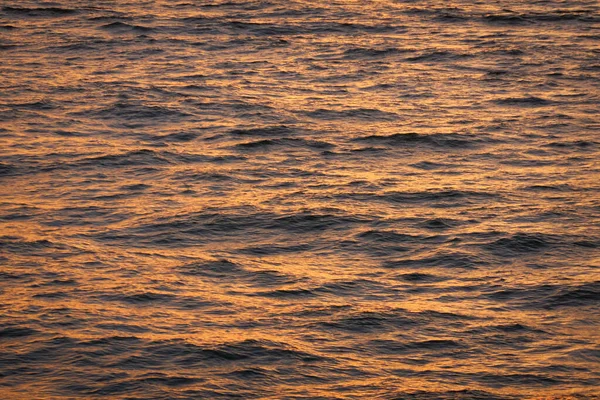 风暴过后的波罗的海海岸 夕阳西下 柔和的金色阳光 水面纹理 波纹和水花 全景风景 生态概念 — 图库照片