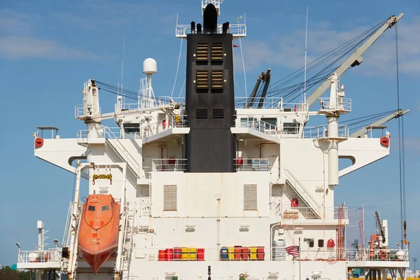 港湾ターミナルでの大型貨物船積 貨物輸送 グローバル通信 世界的な出荷 ビジネス — ストック写真